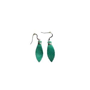 Handmade Turquoise Leaf Earrings